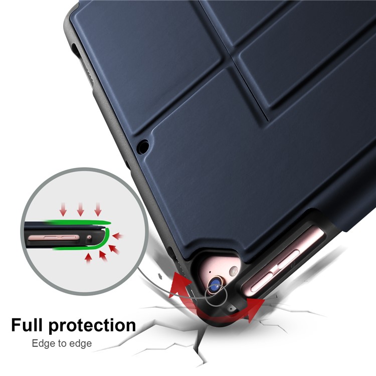 2-in-1 Wireless Bluetooth Backlit Keyboard Leather Shell Case for 9.7 inch iPad - Blue-10