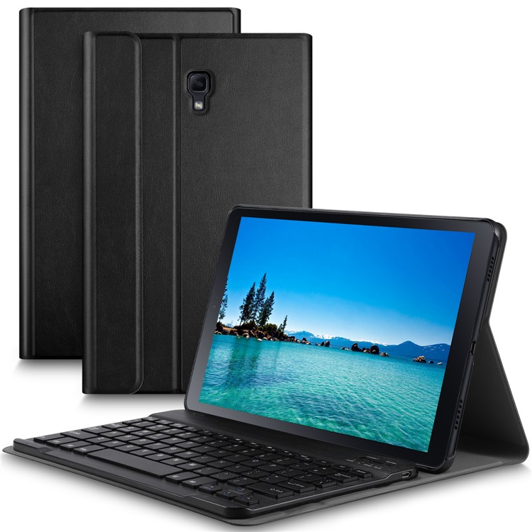 Support De Cuir Amovible Clavier Bluetooth Flip Cas Pour Samsung Galaxy Tab A 10.5 (2018) T590 T595 - Noir-2