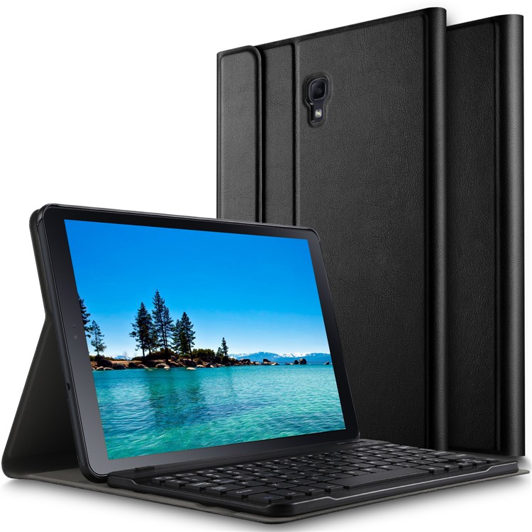 Support De Cuir Amovible Clavier Bluetooth Flip Cas Pour Samsung Galaxy Tab A 10.5 (2018) T590 T595 - Noir-3