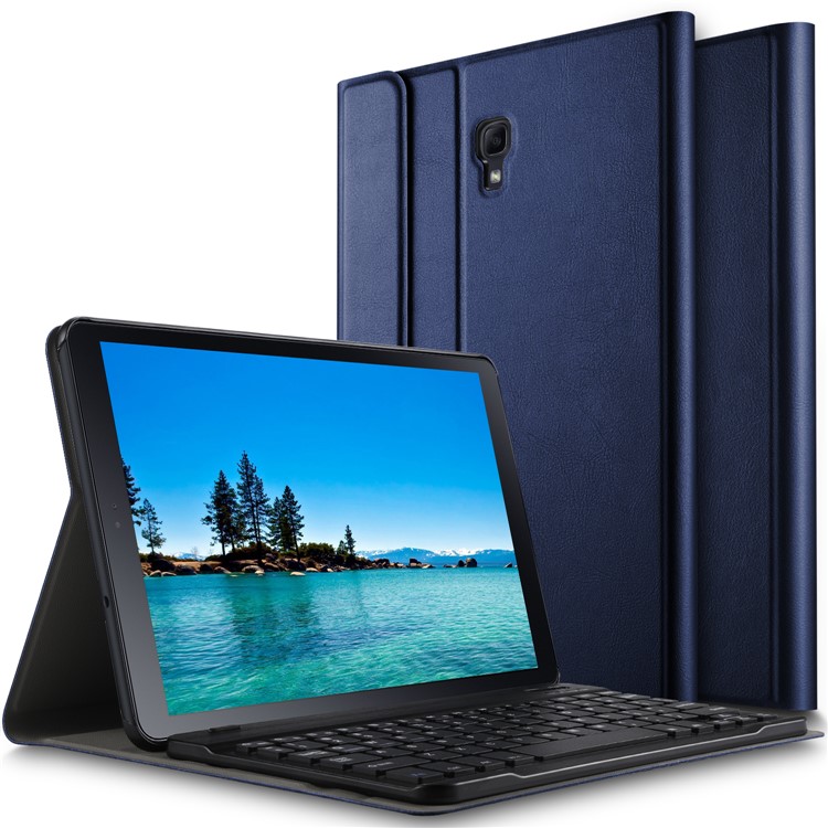 Support De Cuir Amovible Clavier Bluetooth Flip Étui De Protection Pour Samsung Galaxy Tab A 10.5 (2018) T590 T595 - Bleu-3