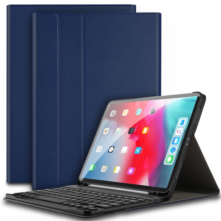 

IVSO 2-in-1 Magnetic Bluetooth Keyboard Leather Protective Shell for iPad Pro 11-inch (2018) - Dark Blue, iPad Pro 11-inch (2018)