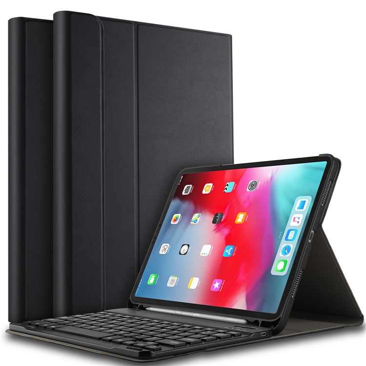 

IVSO 2-in-1 Bluetooth Keyboard Leather Case for iPad Pro 11-inch (2018) (German Version) - Black, iPad Pro 11-inch (2018)