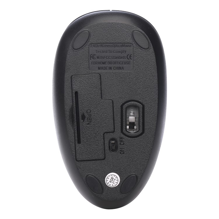 W9 2.4G Mouse óptico Inalámbrico 1600DPI 3 Teclas - Negro-2