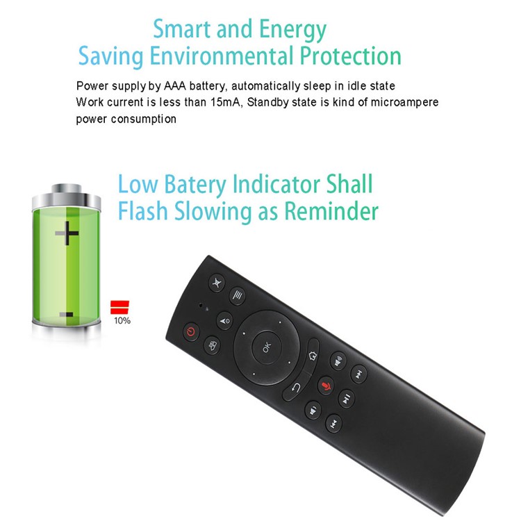 G20S 2.4G Wireless Air Mouse Gyro Voice Control Sensing Remote Control for Android TV Box PC-8