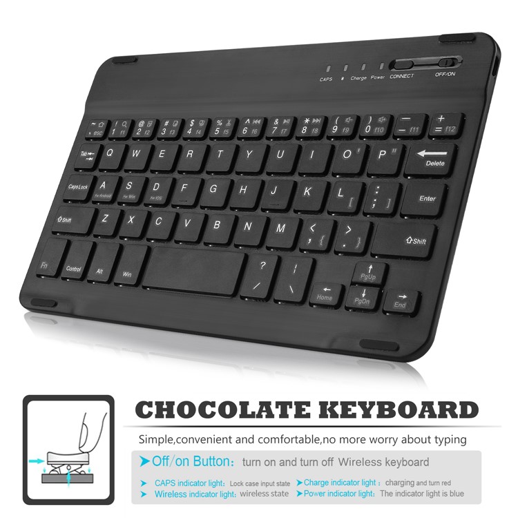 2-in-1 Detachable Bluetooth Keyboard Leather Stand Case for iPad mini (2019) 7.9 inch - Rose Gold-5