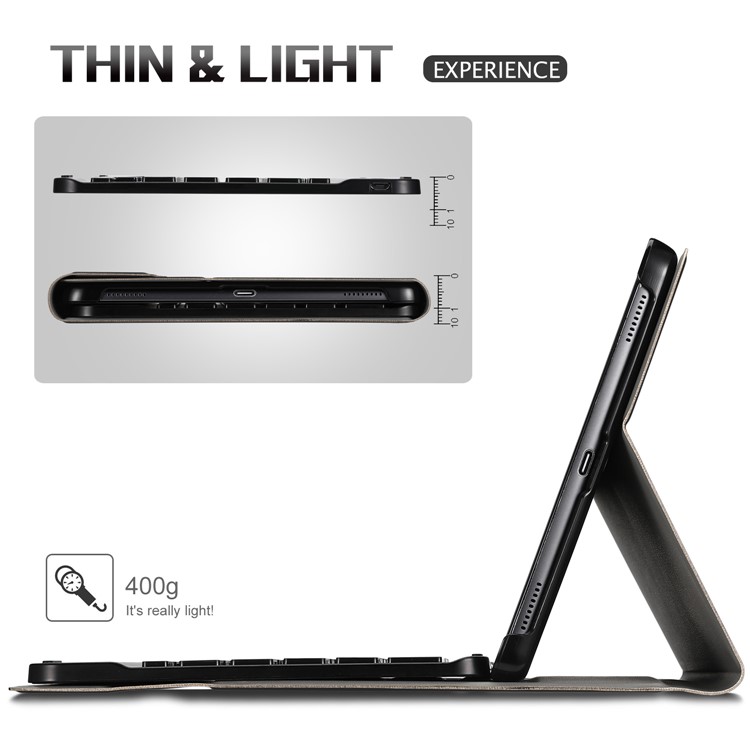2-in-1 Detachable Bluetooth Keyboard Leather Stand Case for Samsung Galaxy Tab A 10.1 (2019) T510/515 - Black-5