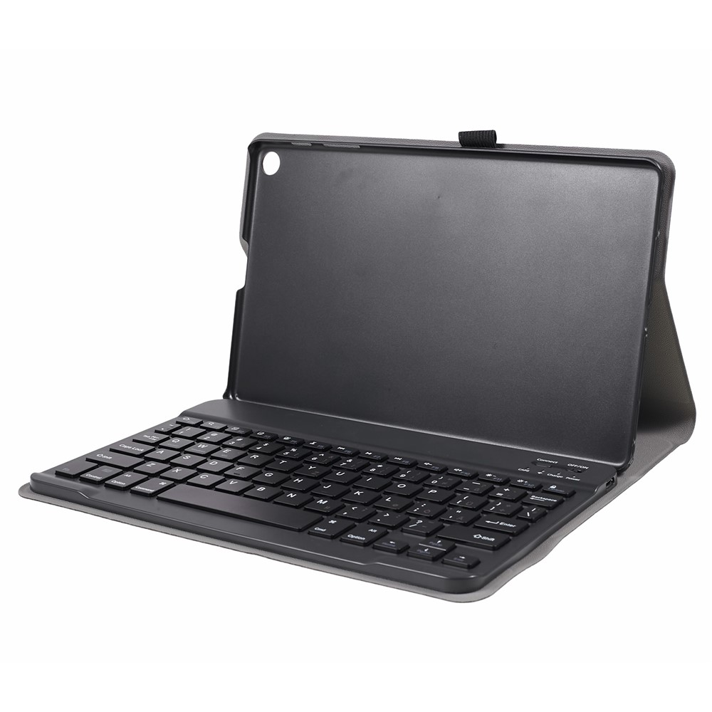 For Samsung Galaxy Tab A 10.1 (2019) SM-T515 SM-T510 Bluetooth Keyboard and Detachable Leather Flip Casing (German Version) - Black-6