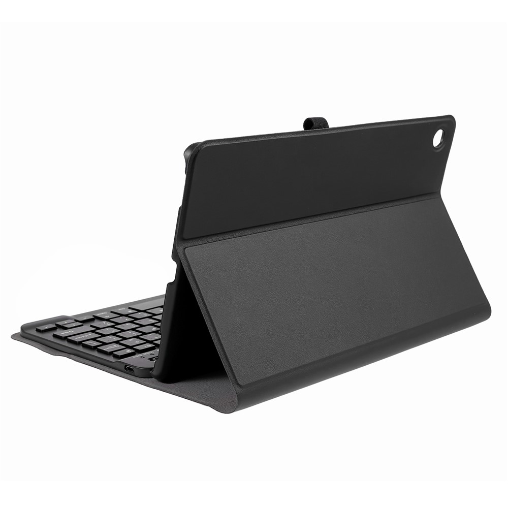 Für Samsung Galaxy Tab A 10.1 (2019) SM-T515 SM-T510 Bluetooth-tastatur Und Abnehmbares Lederflip-gehäuse (deutsche Version) - Schwarz-8