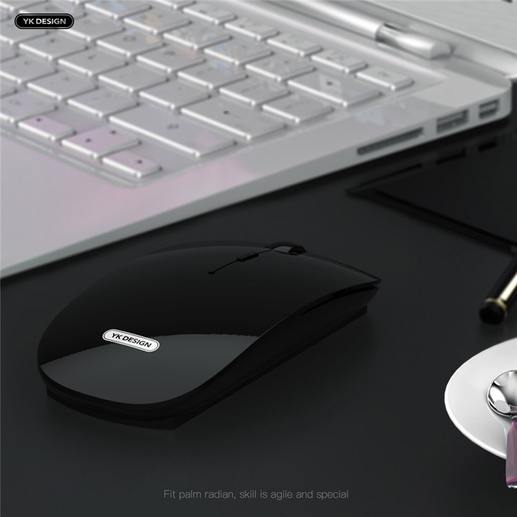 YK-W10 Rechargaeable Noiseless 2.4G Wireless Mouse with Nano Receiver for Notebook, PC, Laptop - Black-8