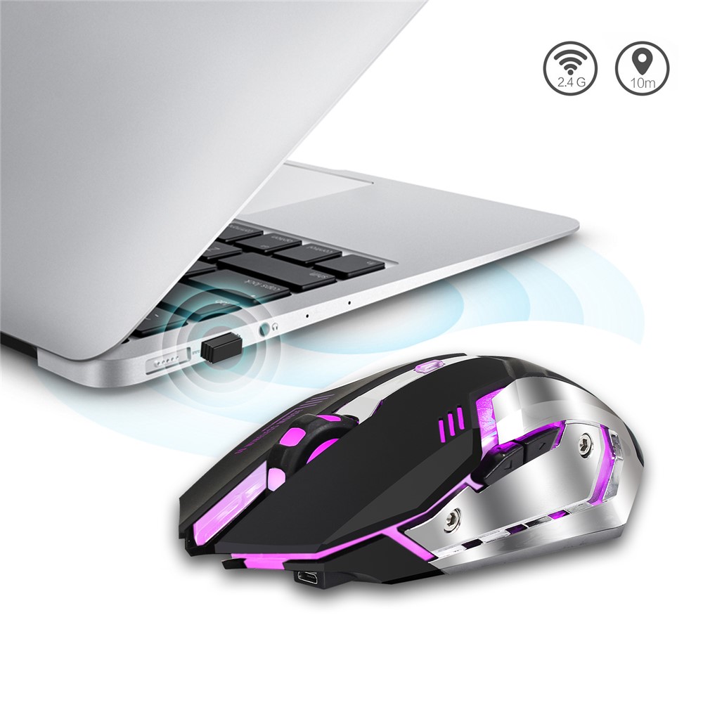 M10 Wireless Gaming Mouse 2400dpi Rechargeable 7 Color Backlight Breathing Comfort Gamer Mice-7