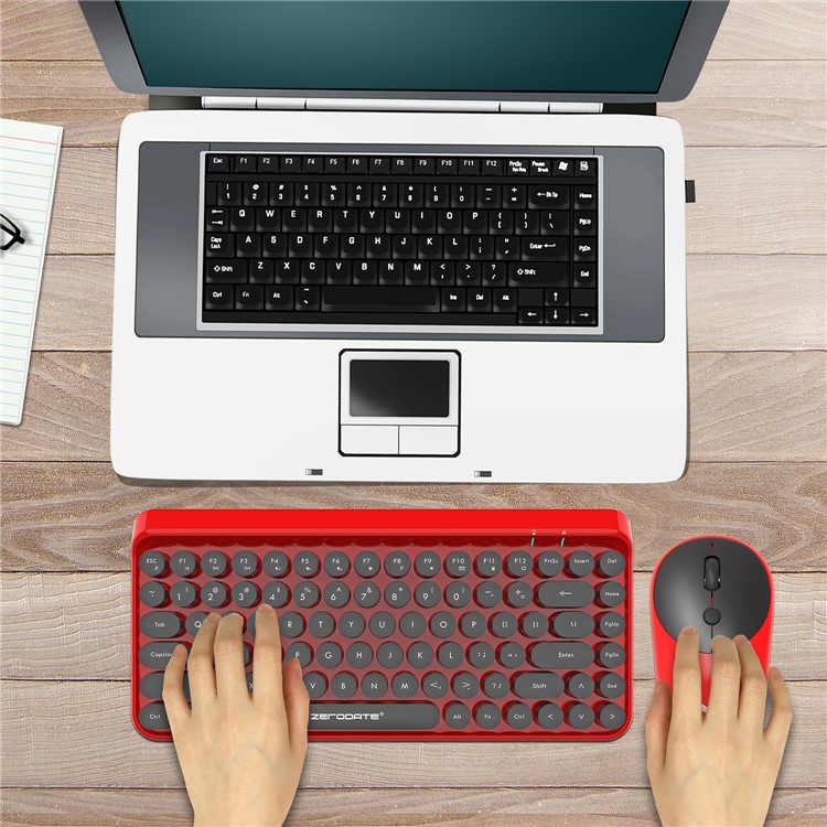 LD-WKM800 2.4G Wireless 84 Keyboard Keys 4 Mouse keys Mouse+Keyboard Set - Black / Red-17