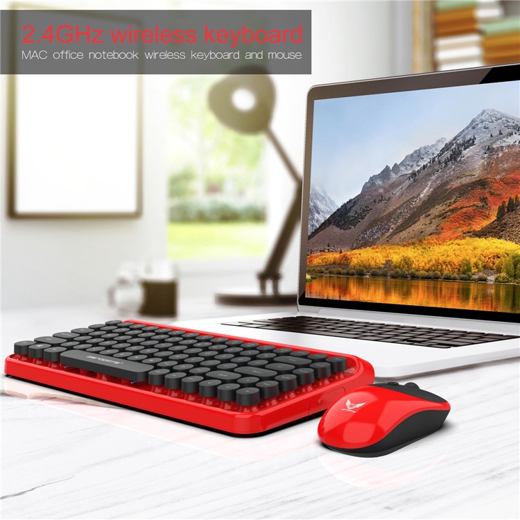 LD-WKM800 2.4G Wireless 84 Keyboard Keys 4 Mouse keys Mouse+Keyboard Set - Black / Red-8