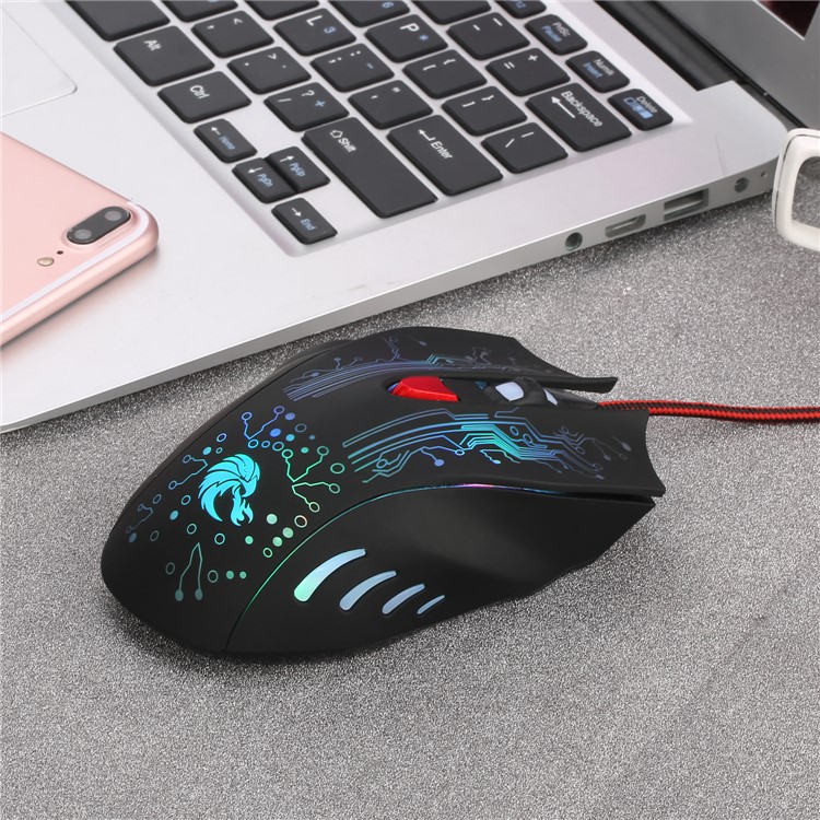 HXSJ H800 Flamingo Seven Colors 6D Lightning Game Mouse-11