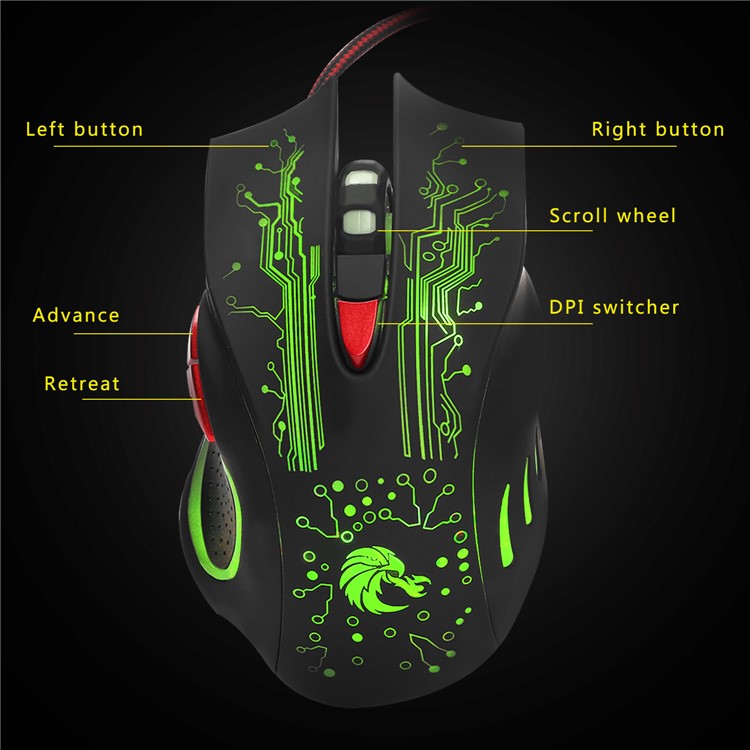 HXSJ H800 Flamingo Seven Colors 6D Lightning Game Mouse-8