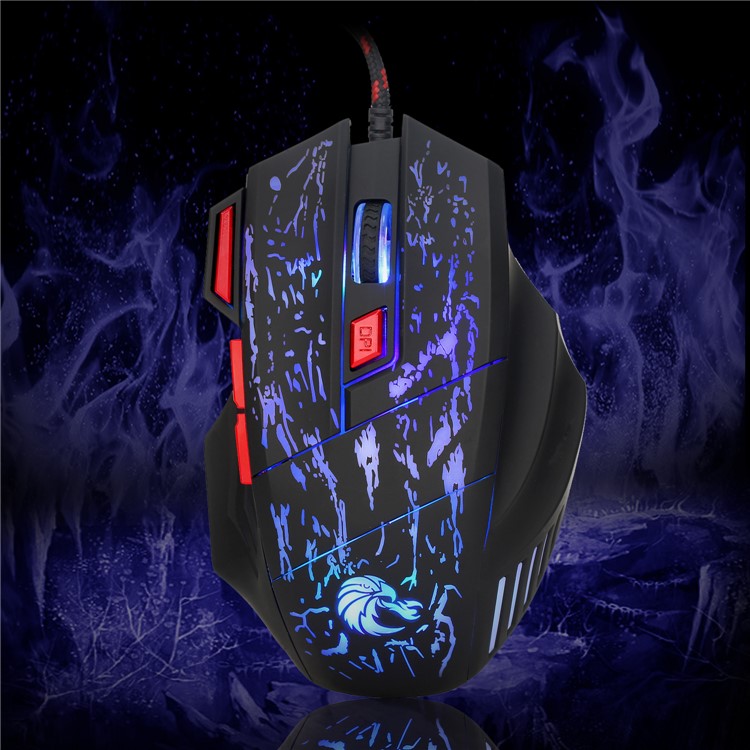 HXSJ H300 Stream Crack Seven Colors Lightning Professional Game Mouse-24