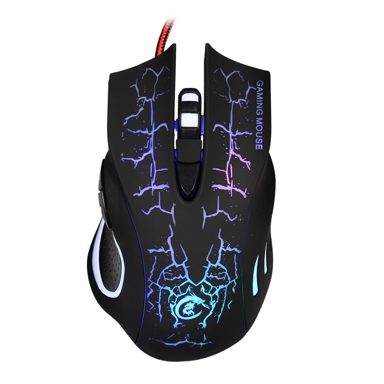 HXSJ A888 Crack Six Buttons Seven Colors Lightning Game Mouse for High-end Professional Players - Black-10