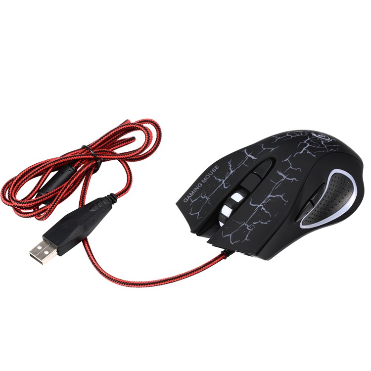 HXSJ A888 Crack Six Buttons Seven Colors Lightning Game Mouse for High-end Professional Players - Black-14