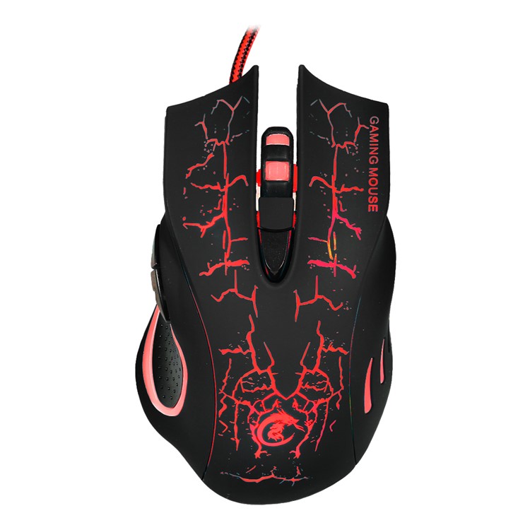 HXSJ A888 Crack Six Buttons Seven Colors Lightning Game Mouse for High-end Professional Players - Black-3