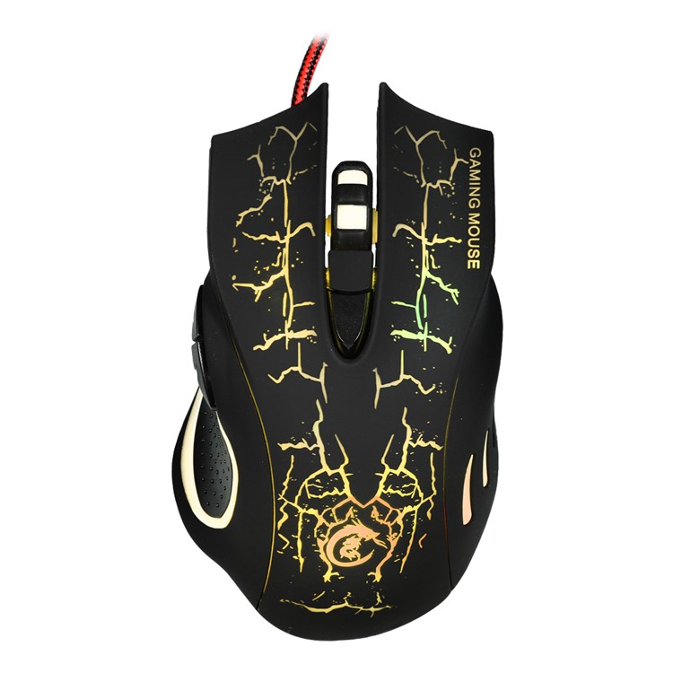 HXSJ A888 Crack Six Buttons Seven Colors Lightning Game Mouse for High-end Professional Players - Black-4