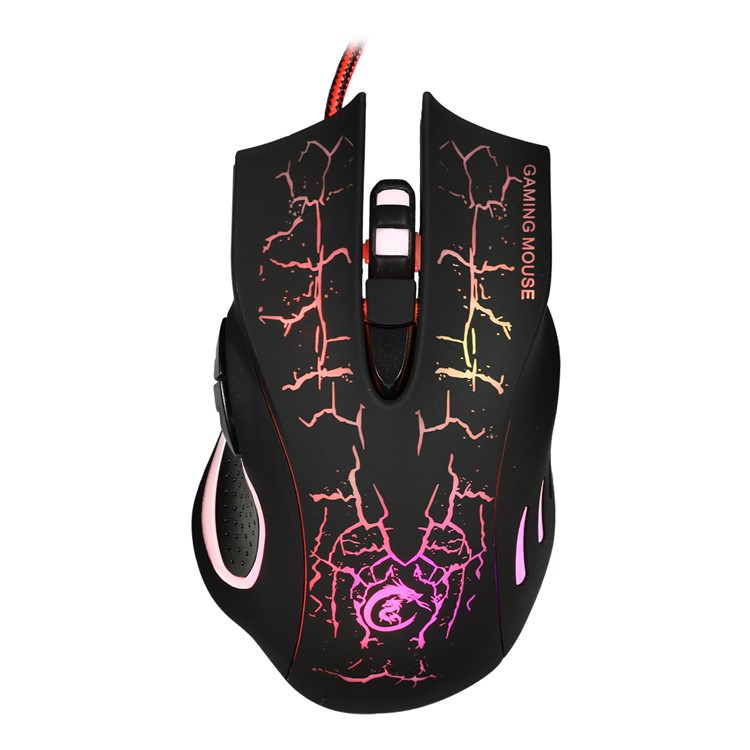 HXSJ A888 Crack Six Buttons Seven Colors Lightning Game Mouse for High-end Professional Players - Black-5