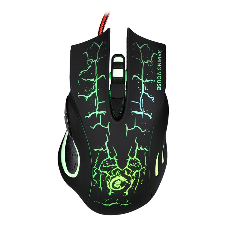 HXSJ A888 Crack Six Buttons Seven Colors Lightning Game Mouse for High-end Professional Players - Black-7