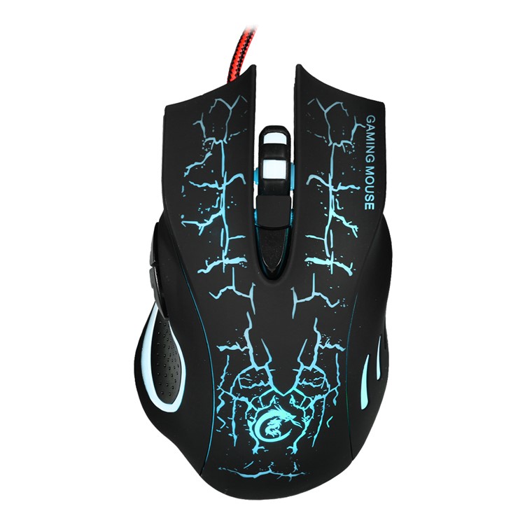 HXSJ A888 Crack Six Buttons Seven Colors Lightning Game Mouse for High-end Professional Players - Black-8