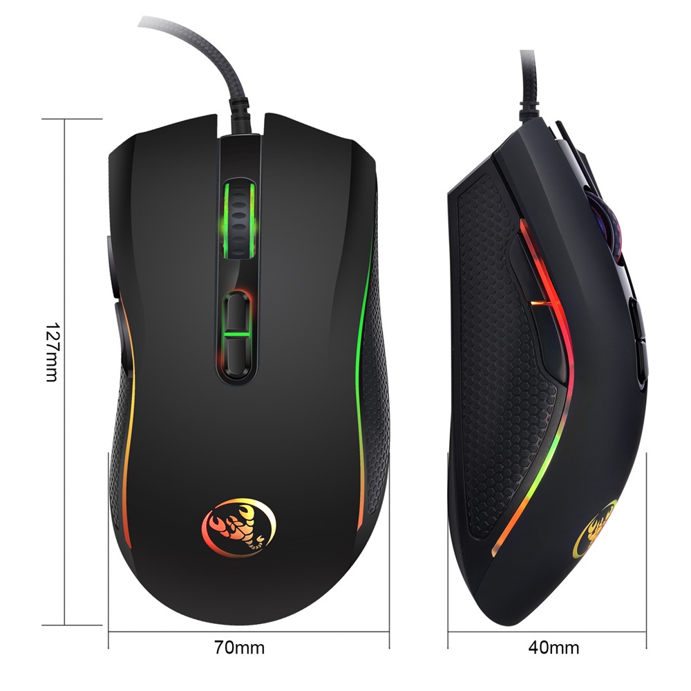 HXSJ A869 Seven Lightning Colors Game Four Gears Adjustment Electronic Sports Mouse-3