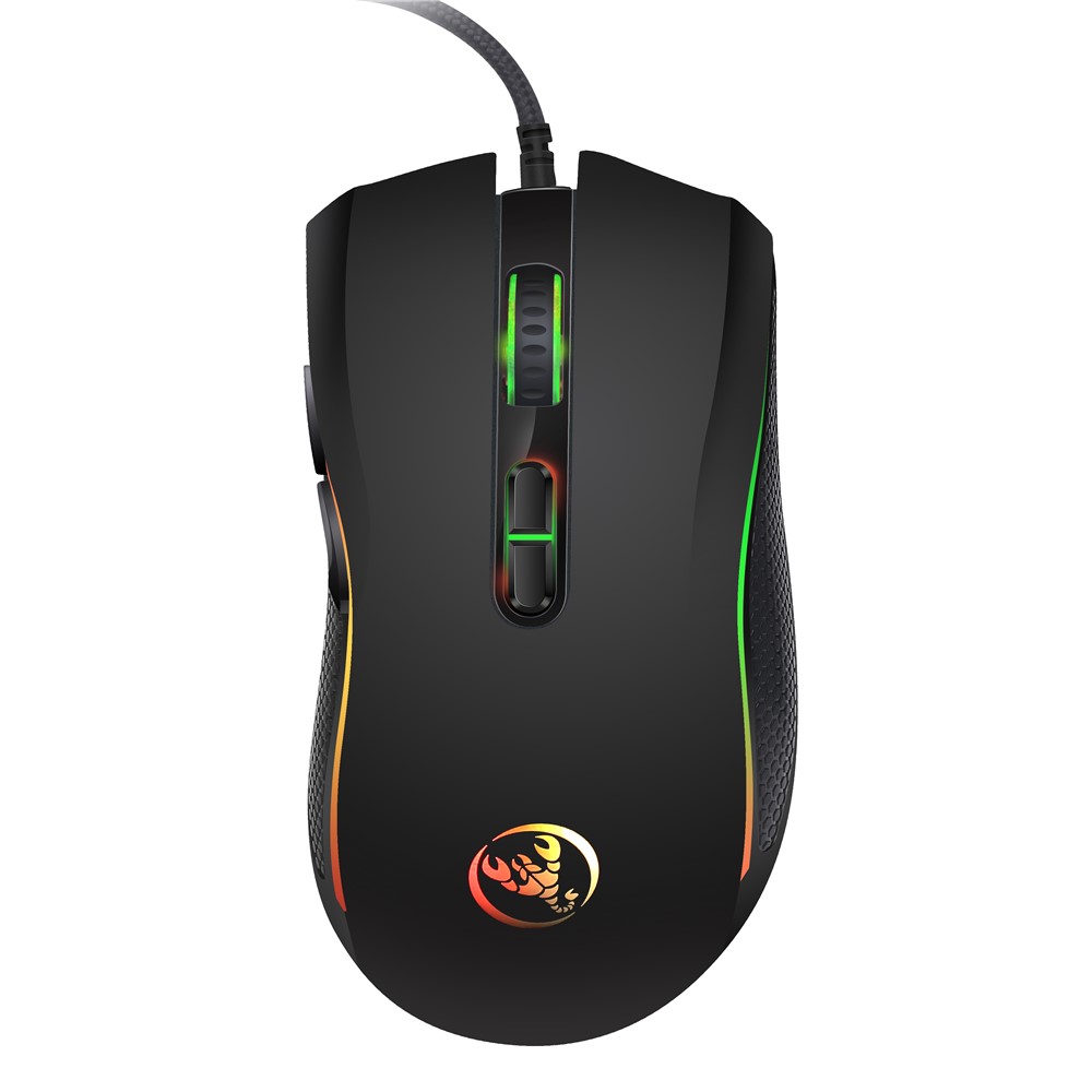 HXSJ A869 Seven Lightning Colors Game Four Gears Adjustment Electronic Sports Mouse-5