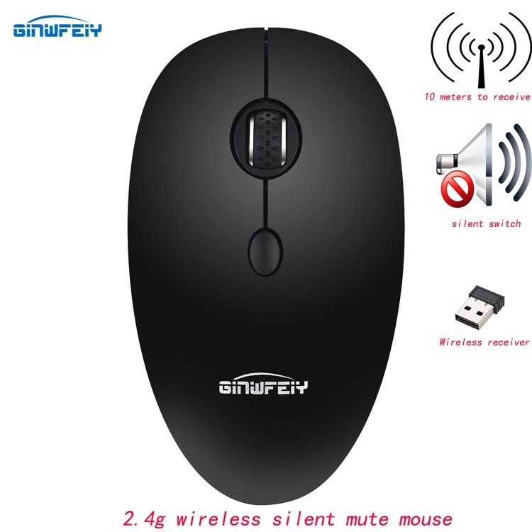 W9 2.4G Wireless Mute Silent Mouse - Black-4