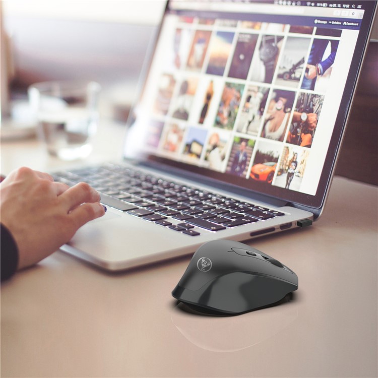 HXSJ T28 Vertical Wireless Silent Rechargeable Mouse - Black-19