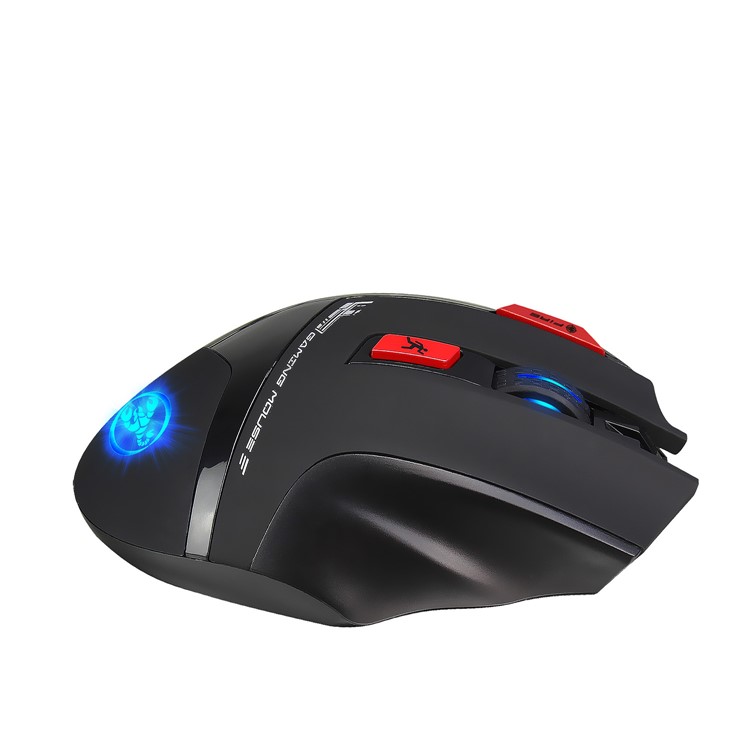 HXSJ T88 Colorful Backlight Turn-off Design Adjustable 4800 DPI Wireless Game Mouse - Black-17