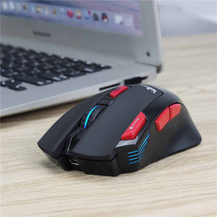 HXSJ T88 Colorful Backlight Turn-off Design Adjustable 4800 DPI Wireless Game Mouse - Black-20