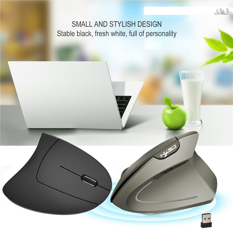 HXSJ T24 2.4G Vertical Healthy Wireless Mouse - Black-5