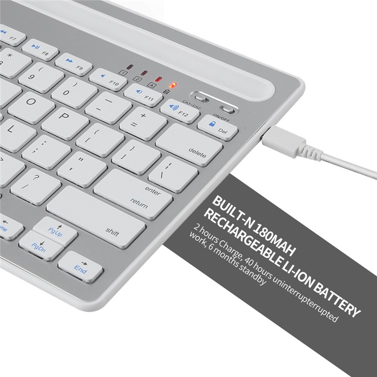 Chargable 350mAh Bluetooth 3.0 Keyboard Wireless Phone Tablet Holder Platform Stand-2