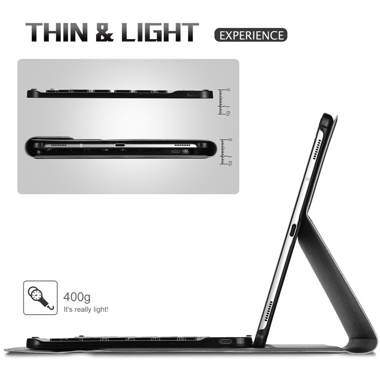 Bluetooth Клавиатура И Съемный Кожаный Панцирь Для Samsung Галактика Вкладка S6 SM-T860 / SM-T865 - Черный-5