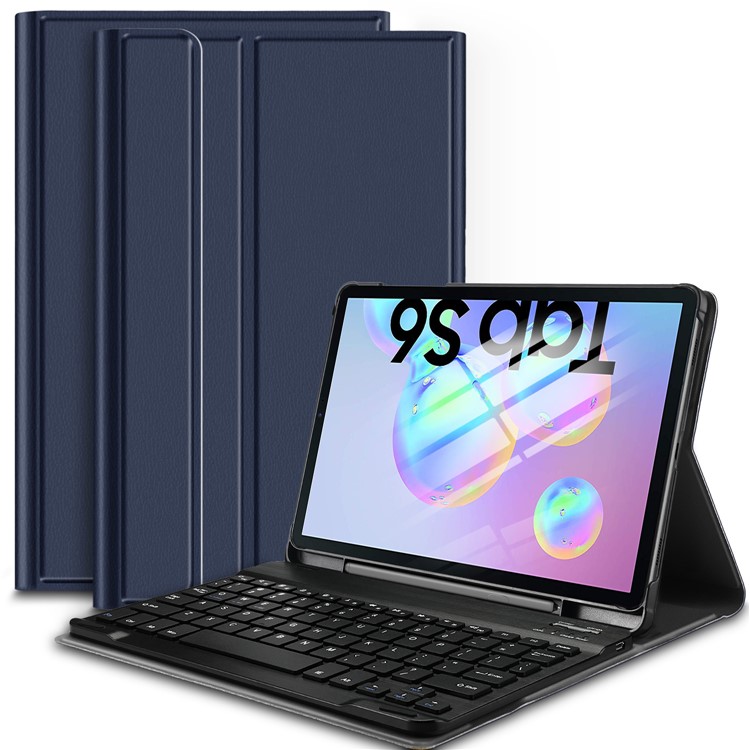 Bluetooth Keyboard and Detachable Leather Shell for Samsung Galaxy Tab S6 SM-T860/SM-T865 - Blue-1