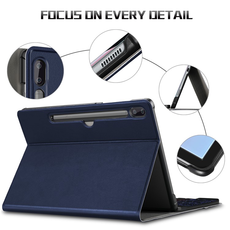 Bluetooth Keyboard and Detachable Leather Shell for Samsung Galaxy Tab S6 SM-T860/SM-T865 - Blue-2