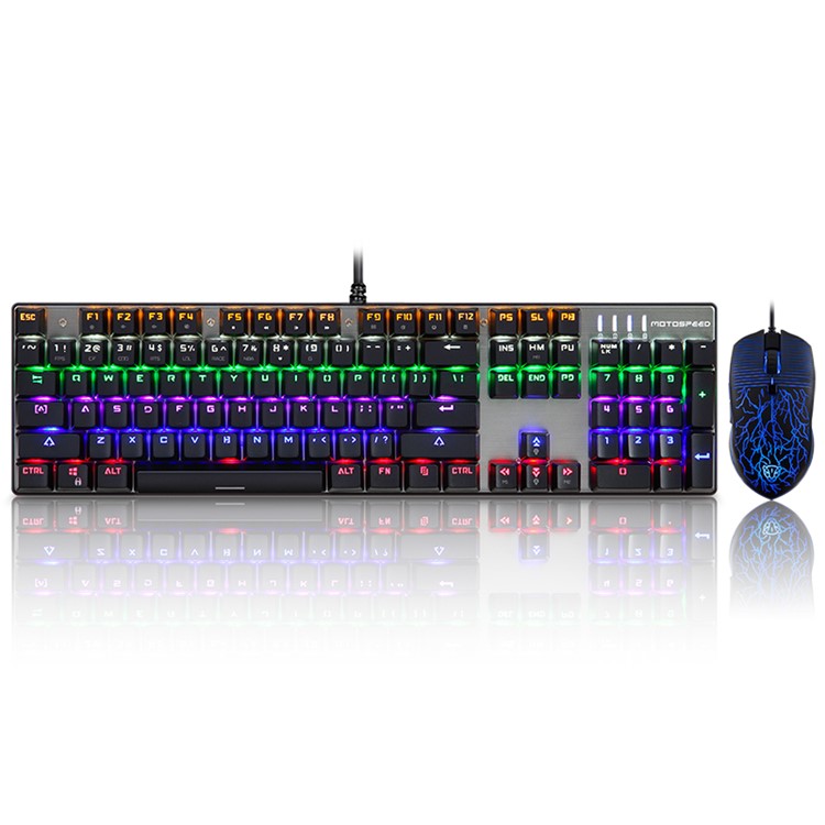 MOTOSPEED CK666 Wired Optical Mechanical Gaming Keyboard + Mouse Combo - Black-2