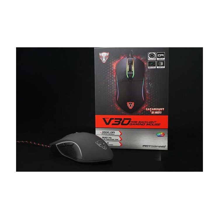 MOTOSPEED V30 Wired RGB LED Optical USB Gaming Mouse PMW 3320 IC - Black-16