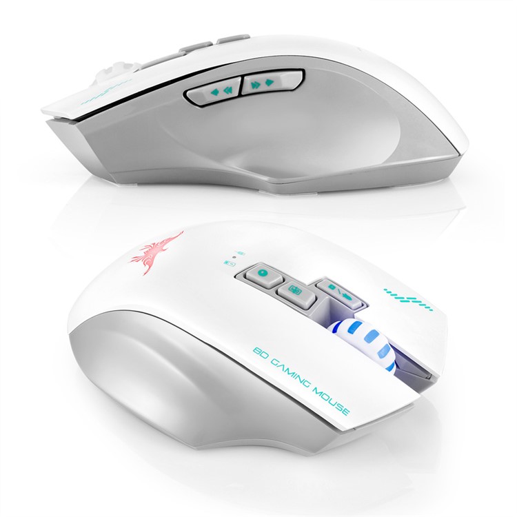 COMBATERWING W100 Rechargeable 2.4G Wireless Gaming Mice with 4 Adjustable DPI Levels - White-2