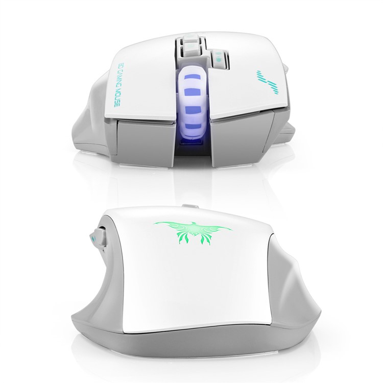 COMBATERWING W100 Rechargeable 2.4G Wireless Gaming Mice with 4 Adjustable DPI Levels - White-3