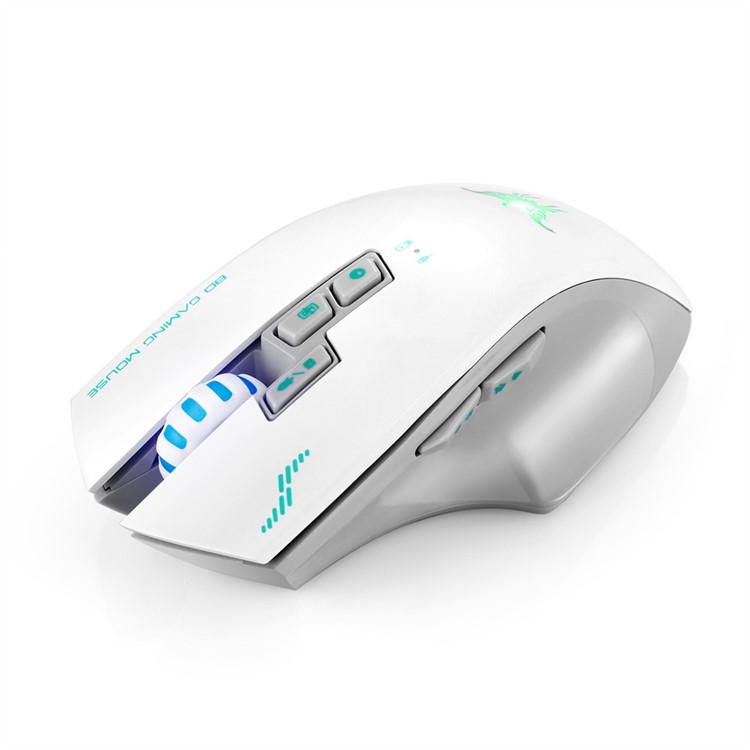 COMBATERWING W100 Rechargeable 2.4G Wireless Gaming Mice with 4 Adjustable DPI Levels - White-5