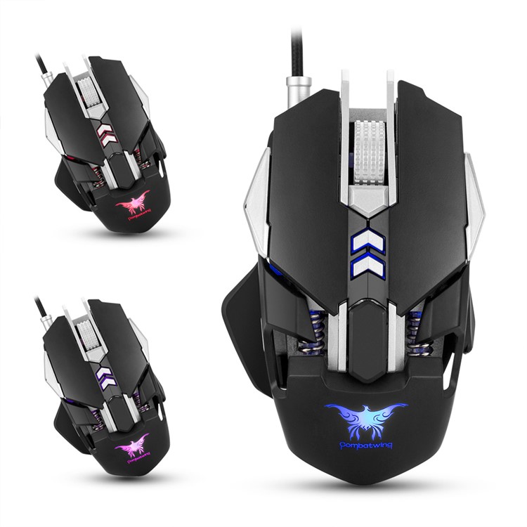 COMBATERWING CW30 Adjustable 3200DPI Wired Gaming Mouse, 7-Button/1000Hz Return Rate - Black-1