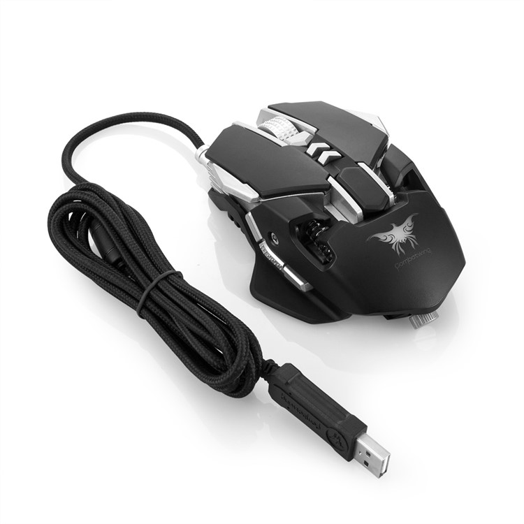 COMBATERWING CW30 Adjustable 3200DPI Wired Gaming Mouse, 7-Button/1000Hz Return Rate - Black-7