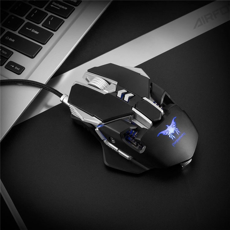 COMBATERWING CW30 Adjustable 3200DPI Wired Gaming Mouse, 7-Button/1000Hz Return Rate - Black-8