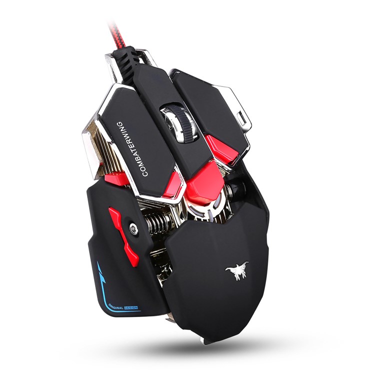 COMBATERWING CW80 4800 DPI Optical Wired Gaming Mouse, Programmable 10 Buttons and LED Light - Black-5