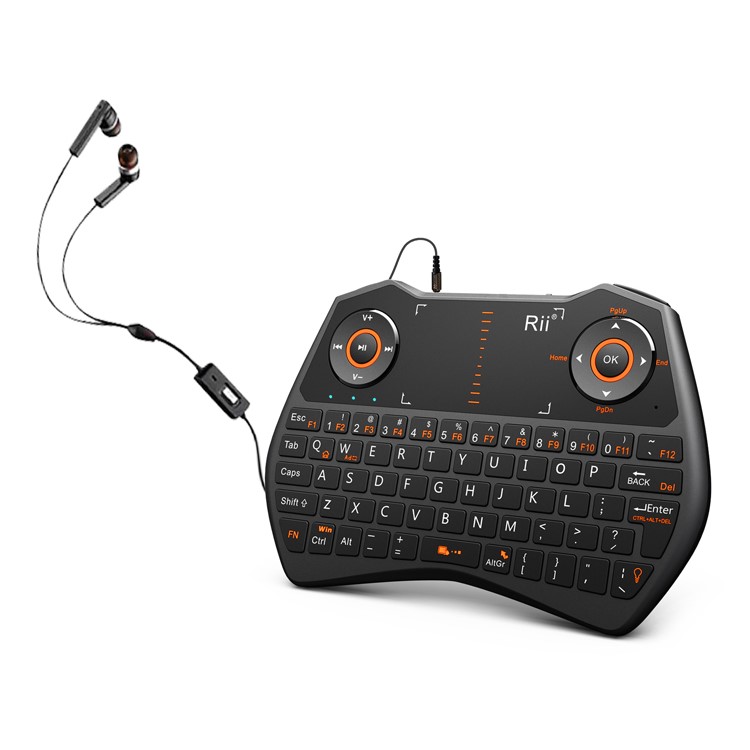 RII Mini I28 2.4GHz Wireless Keyboard with Mouse Touchpad and Backlit (CE/FCC) - Black-6