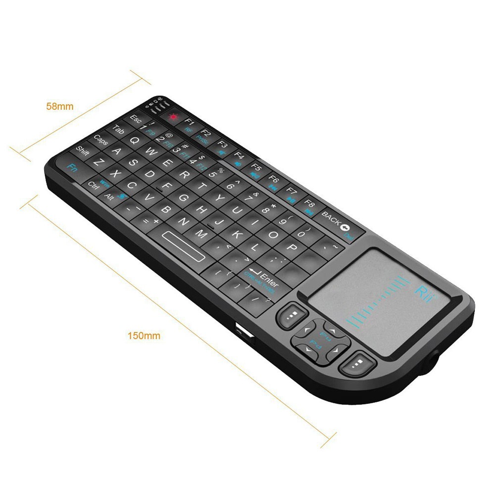 RII Mini V3 2.4GHz Wireless QWERTY Keyboard Touchpad Air Mouse with Backlit (English Version)-4
