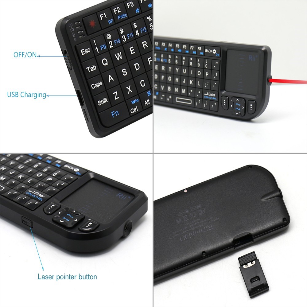 RII Mini V3 2.4GHz Wireless QWERTY Keyboard Touchpad Air Mouse with Backlit (English Version)-6