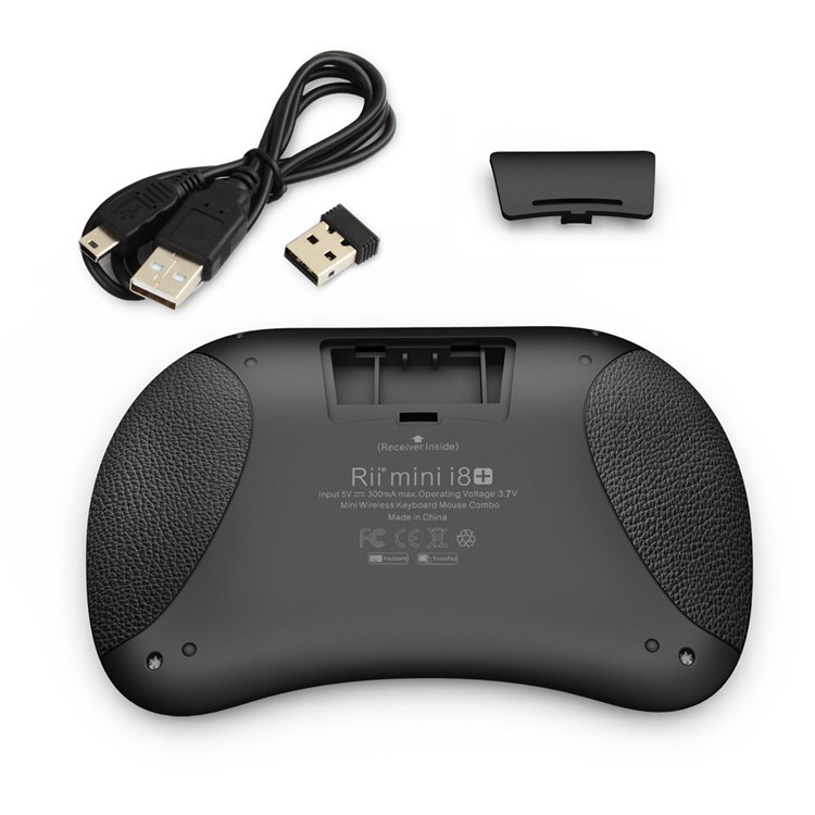 RII I8+ Mini Wireless QWERTY Keyboard Touchpad Mouse Combo with LED Backlit - German Language-3